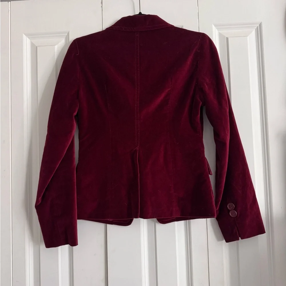 Dollhouse Velvet Blazer - Rich Burgundy - Picture 2 of 3
